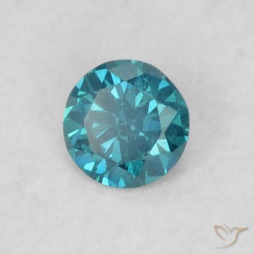 Diamante Blu naturale da 0.07 ct, Rotondo, VVS-VS