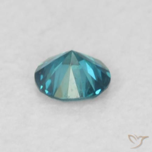 Diamante Blu naturale da 0.07 ct, Rotondo, VVS-VS