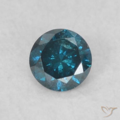 0.06ct Naturale Blu Diamante, Rotondo, VS-SI