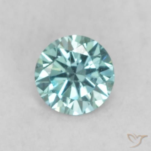 Diamante Blu naturale da 0.07 ct, Taglio rotondo, VVS-VS