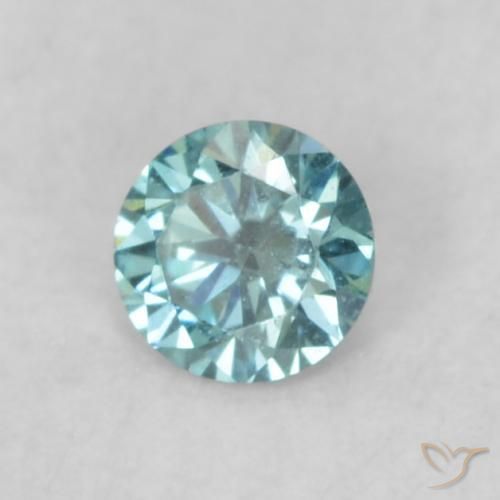 Diamante Blu naturale da 0.07 ct, Taglio rotondo, VVS-VS