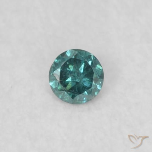 0.02ct Naturale Blu Diamante, Rotondo, SI