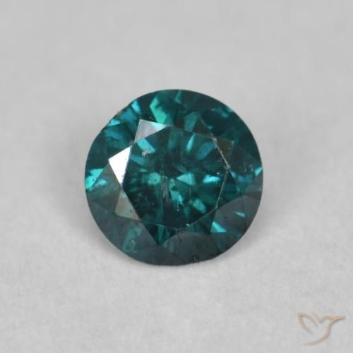 0.12ct Naturale Verde Diamante, Rotondo, SI