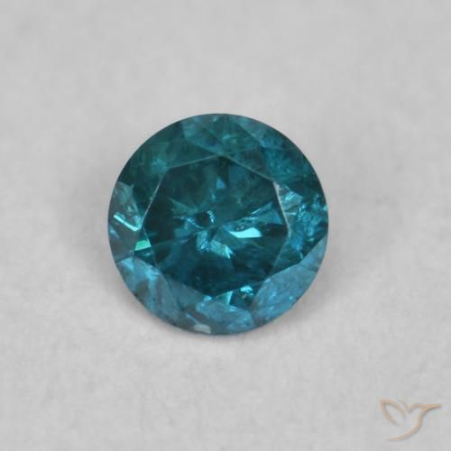 Diamante Blu naturale da 0.06 ct, Rotondo, VVS-VS