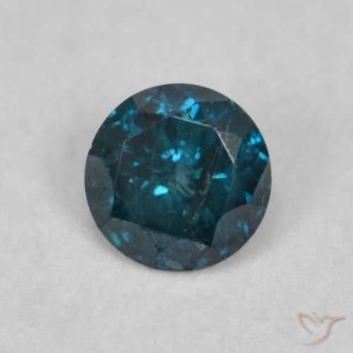 Diamante Blu naturale da 0.07 ct, Rotondo, VVS-VS