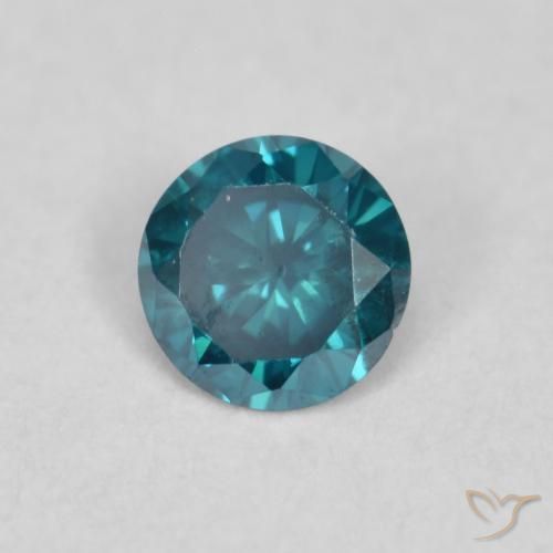Diamante Blu naturale da 0.12 ct, Rotondo, VVS-VS