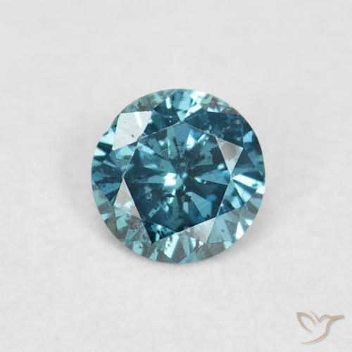 Diamante Blu naturale da 0.06 ct, Rotondo, VVS-VS