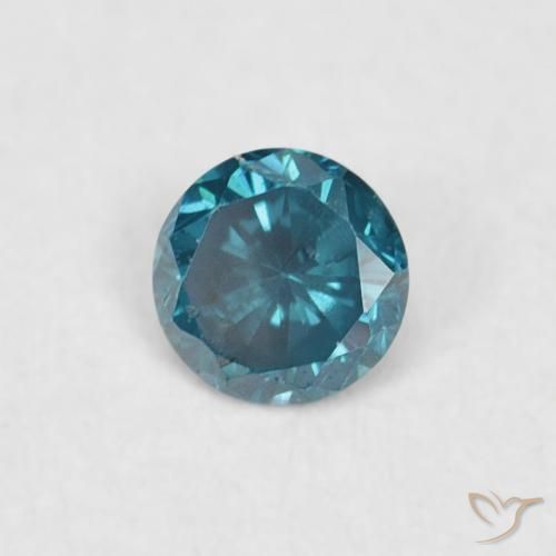 Diamante Blu naturale da 0.03 ct, Rotondo, VVS-VS
