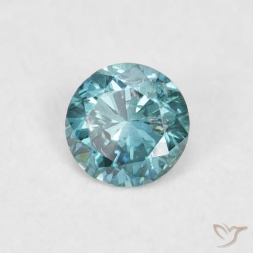 Diamante Blu naturale da 0.06 ct, Rotondo, VVS-VS
