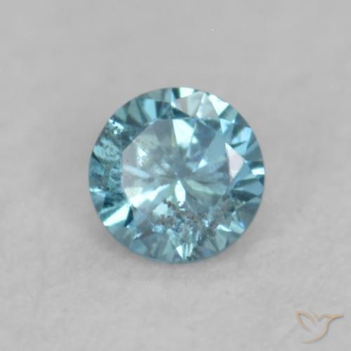 Diamante Blu naturale da 0.03 ct, Rotondo, VVS-VS