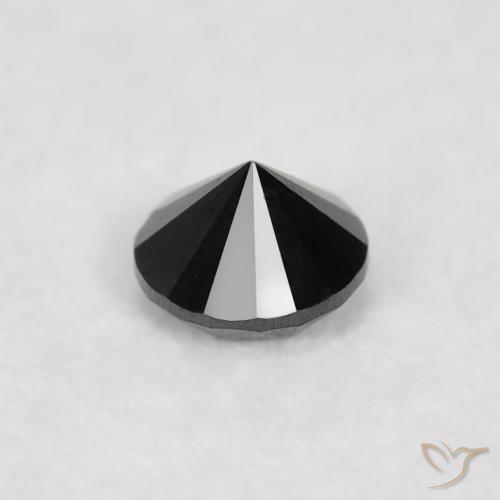 Diamante Nero naturale da 0.03 ct, Rotondo, Opaco