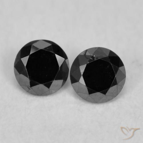 0.08ctw Naturale Nero Diamante, Rotondo, Opaco