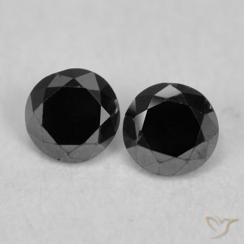 0.10ctw Naturale Nero Diamante, Rotondo, Opaco