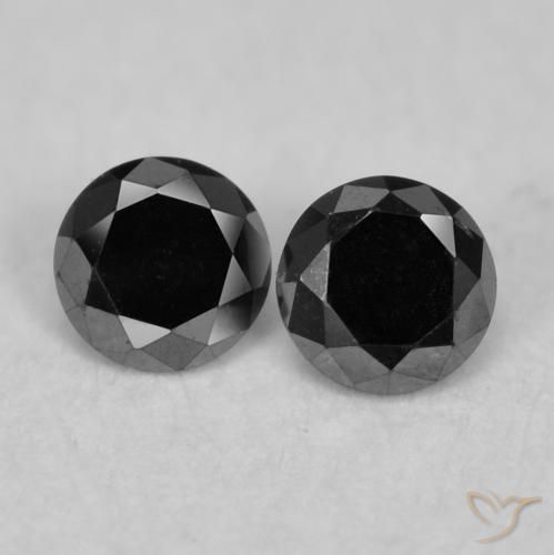 0.09ctw Naturale Nero Diamante, Rotondo, Opaco