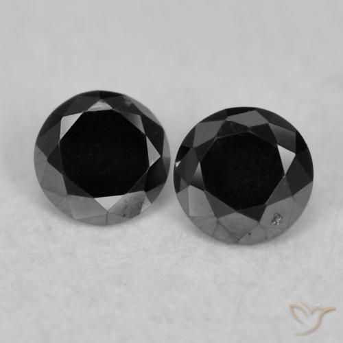 0.10ctw Naturale Nero Diamante, Rotondo, Opaco