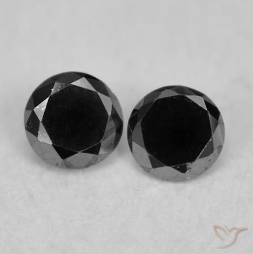 0.08ctw Naturale Nero Diamante, Rotondo, Opaco