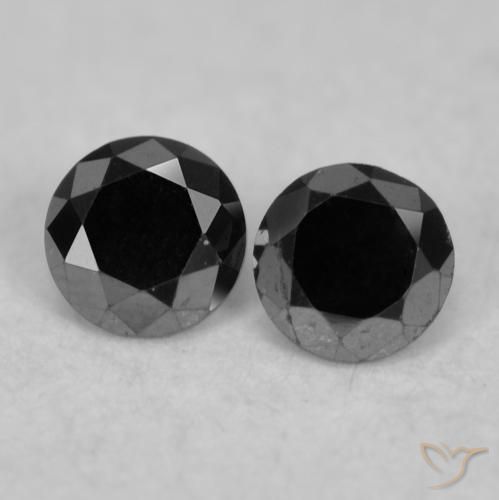 0.09ctw Naturale Nero Diamante, Rotondo, Opaco