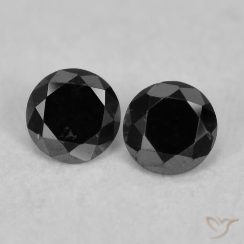 0.07ctw Naturale Nero Diamante, Rotondo, Opaco