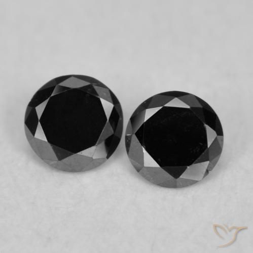0.08ctw Naturale Nero Diamante, Rotondo, Opaco, Photo A