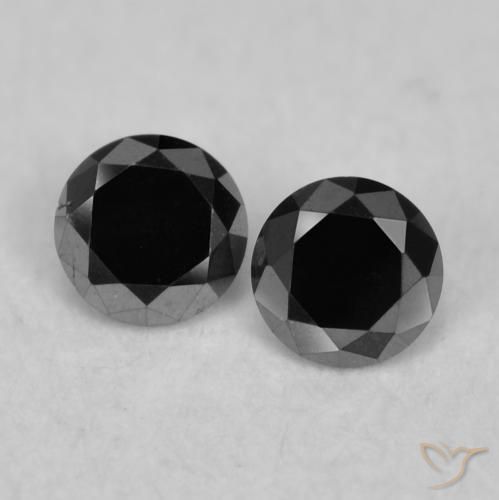 0.09ctw Naturale Nero Diamante, Rotondo, Opaco
