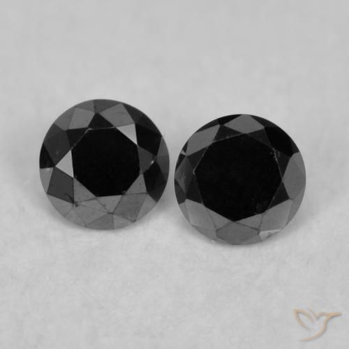 0.09ctw Naturale Nero Diamante, Rotondo, Opaco