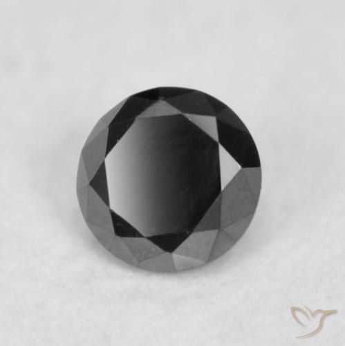 Diamante Nero naturale da 0.03 ct, Rotondo, Opaco
