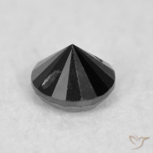 Diamante Nero naturale da 0.03 ct, Rotondo, Opaco