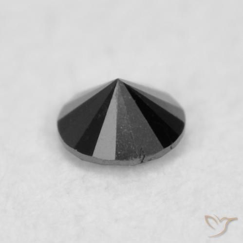 Diamante Nero naturale da 0.02 ct, Rotondo, Opaco