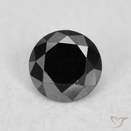0.03ct Naturale Nero Diamante, Rotondo, Opaco