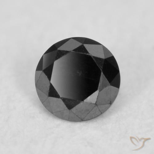 Diamante Nero naturale da 0.03 ct, Rotondo, Opaco