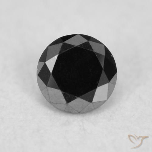 0.02ct Naturale Nero Diamante, Rotondo, Opaco