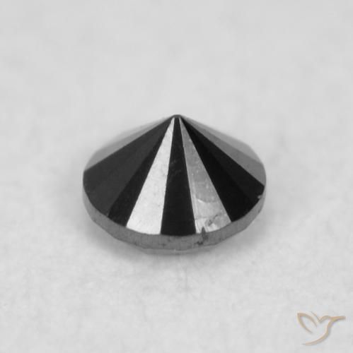 Diamante Nero naturale da 0.02 ct, Rotondo, Opaco