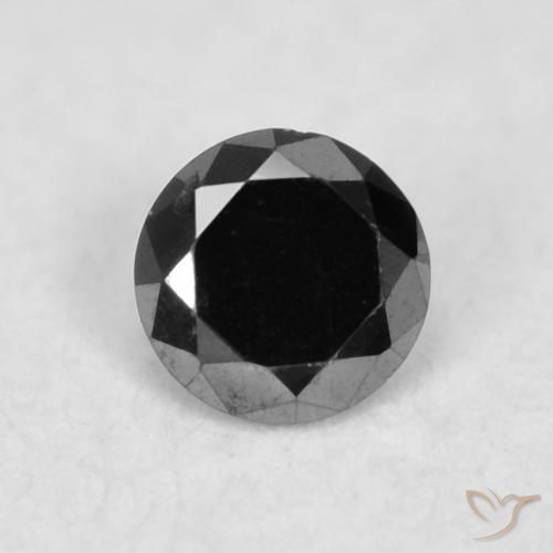 0.03ct Naturale Nero Diamante, Rotondo, Opaco