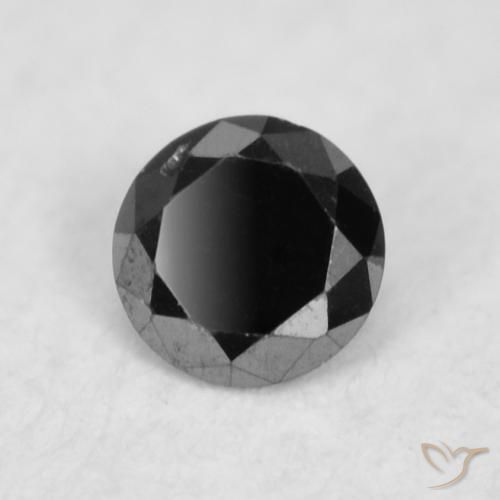 Diamante Nero naturale da 0.03 ct, Rotondo, Opaco
