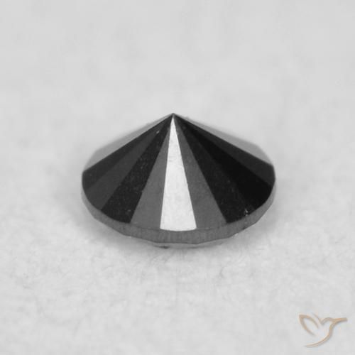 Diamante Nero naturale da 0.03 ct, Rotondo, Opaco