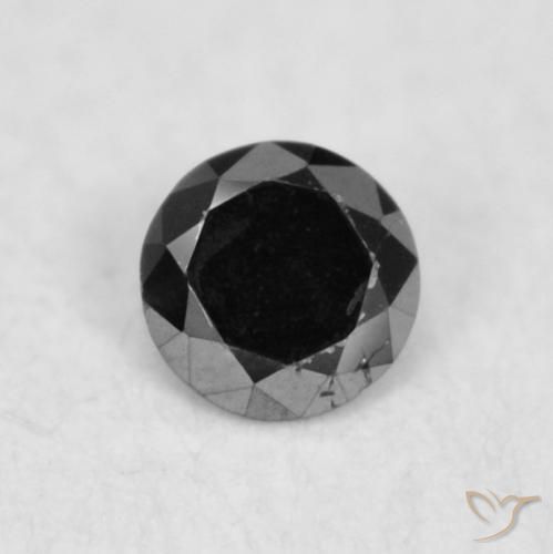 0.03ct Naturale Nero Diamante, Rotondo, Opaco