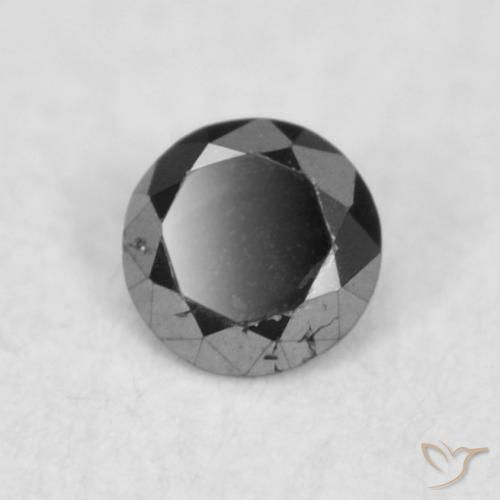 Diamante Nero naturale da 0.03 ct, Rotondo, Opaco