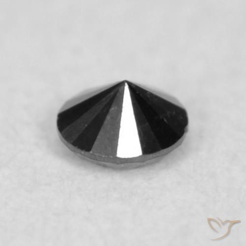 Diamante Nero naturale da 0.03 ct, Rotondo, Opaco