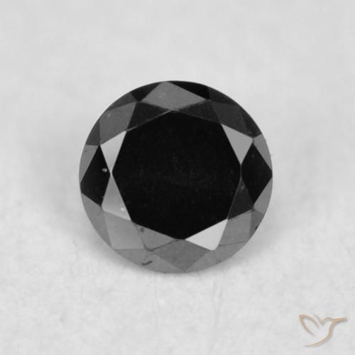 0.03ct Naturale Nero Diamante, Rotondo, Opaco