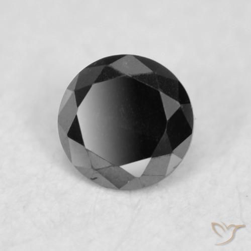Diamante Nero naturale da 0.03 ct, Rotondo, Opaco