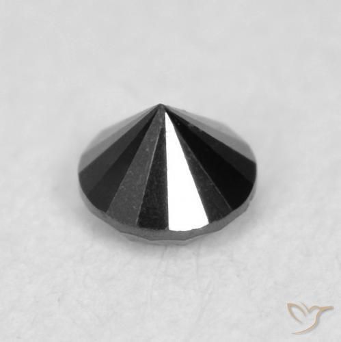 Diamante Nero naturale da 0.03 ct, Rotondo, Opaco