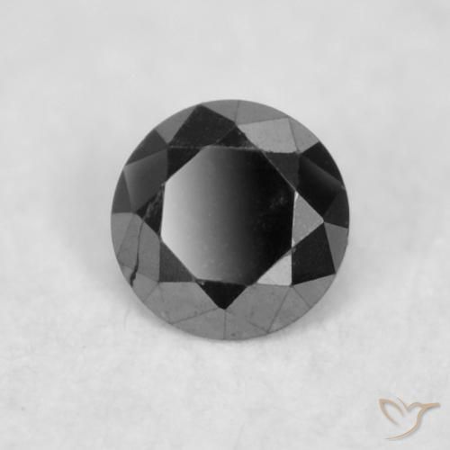 Diamante Nero naturale da 0.02 ct, Rotondo, Opaco