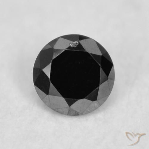 0.02ct Naturale Nero Diamante, Rotondo, Opaco