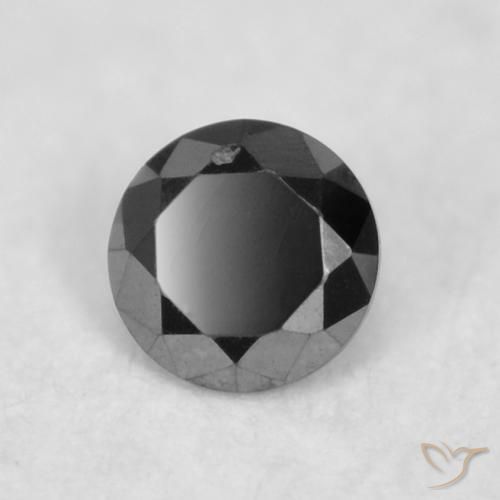 Diamante Nero naturale da 0.02 ct, Rotondo, Opaco