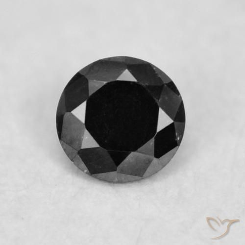 0.02ct Naturale Nero Diamante, Rotondo, Opaco
