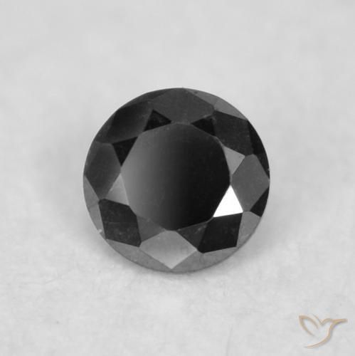 Diamante Nero naturale da 0.02 ct, Rotondo, Opaco