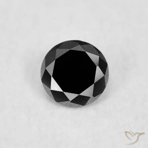 0.03ct Naturale Nero Diamante, Rotondo, Opaco