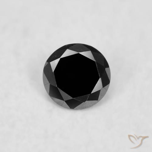 0.02ct Naturale Nero Diamante, Rotondo, Opaco