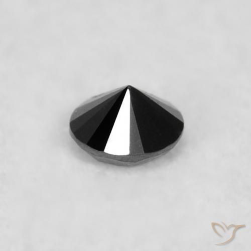 Diamante Nero naturale da 0.02 ct, Rotondo, Opaco