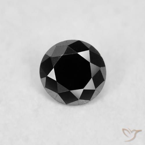 0.03ct Naturale Nero Diamante, Rotondo, Opaco
